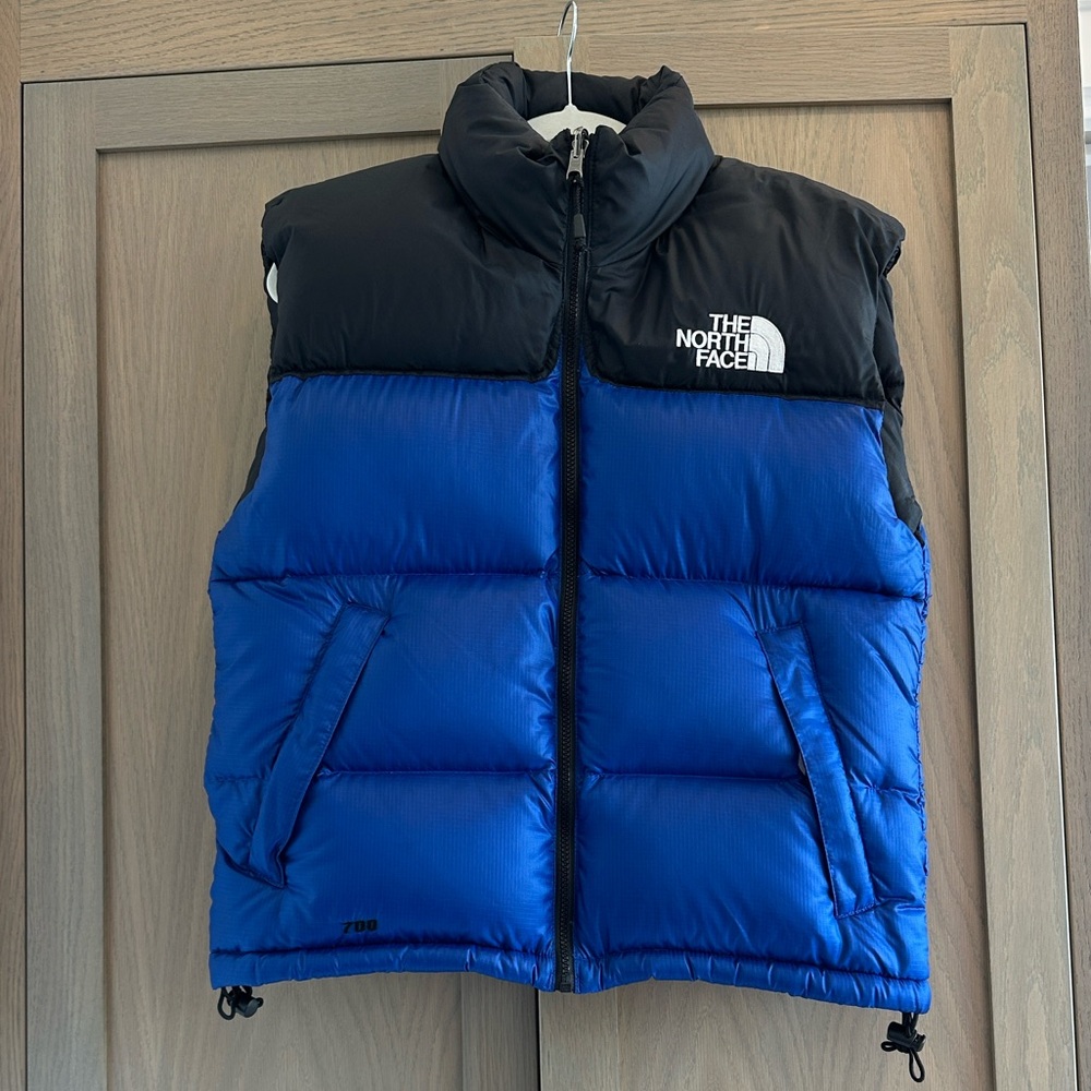 The North Face Black and Blue 700 Puffer Down Vest, Women’s Small